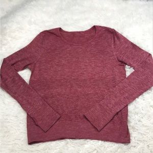 Lululemon Breeze By Long Sleeve Heathered Cranberr